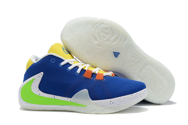 Nike Zoom Freak 1 Blue Green Yellow White Shoes